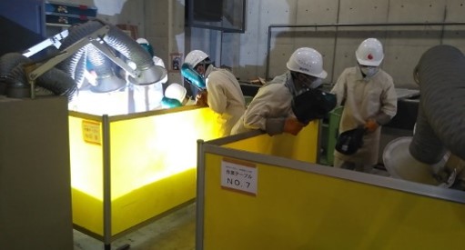 溶接実習の様子